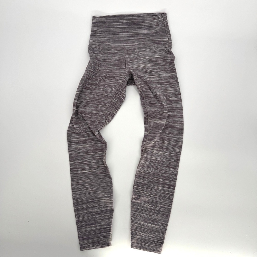 Lululemon Leggings SZ 4 Space Dye High Rise Yoga Athleisure Gorpcore Purple Grey